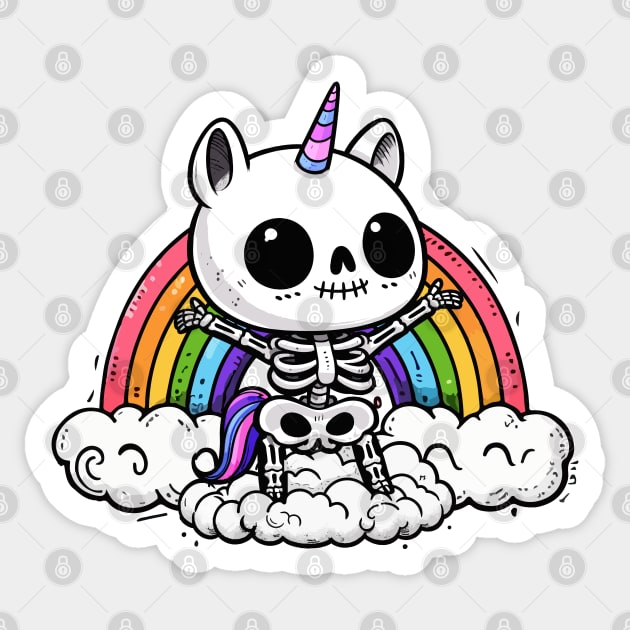 Cute Unicorn Skeleton Sticker by Gofart